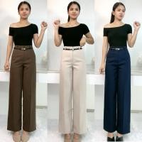 ราคา กางเกงทำงานทรงขากระบอกกลาง มีหูใส่เข็มขัด ตะขอหน้า เอวสูง ผ้าไอด้า เกรด Premium B9 (26238547704)