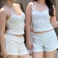 ราคา miami top shorts set by Duex Studio เสื้อ กางเกงขาสั้นผ้าไหมพรมทอกลิตเตอร์ (28827961200)