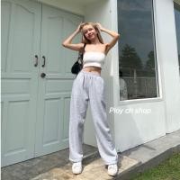 ราคา กางเกงวอร์มขาปล่อย ผ้าสำลี รุ่นสูง 155 165 170 175ซม ยาว 37 39 41นิ้ว (23045820161)