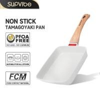 ราคา SUPVIBE กระทะอาหารเช้า กระทะไข่ม้วน ทามาโกะยากิ Tamagoyaki ทอดไข่ สี่เหลี่ยม เคลือบไมฟาน ไม่ติดกระทะ แถมพลั่วไม้ (41550697749)
