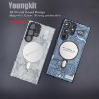 ราคา Youngkit เคสมือถือ เคสแม่เหล็ก compatible for Samsung galaxy s23 S22 S24 S25 ultra S24u S25u S23u เคสโทรศัพท์มือถือ 3D กันกระแทก กันรอยนิ้วมือ สีเหลือง สําหรับ (23632085366)