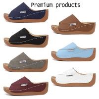 ราคา คลังสินค้าพร้อมรองเท้าแตะผู้หญิง 2025 รองเท้าส้นเตารีดสไตล์ใหม่ผู้หญิงขนาดบวก 43 (27880706353)