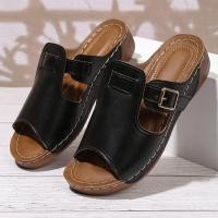 ราคา รองเท้าแตะพื้นหนา 2025 รองเท้าแตะผู้หญิงสไตล์ใหม่รองเท้าผู้หญิงลําลองพลัสขนาด 43 (26633148360)