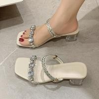 ราคา ผู้หญิงรองเท้าแตะรองเท้าส้นสูงลําลองรองเท้าแตะส้นหนาผู้หญิงขนาดบวก42 (26030379970)