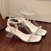 ราคา รองเท้าส้นสูงผู้หญิง 2025 รองเท้าแตะผู้หญิงมุกสไตล์ใหม่ (42555502320)