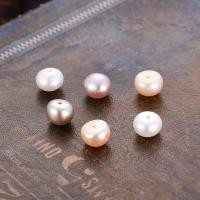 ราคา สร้อยคอไข่มุกน้ำจืดธรรมชาติ DIY แหวน ต่างหู ลูกปัดหลวม เม็ดไข่มุกทรงกลมแบน 2 ชิ้น (44253198143)