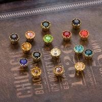 ราคา เพชรแก้วคว้า ขนาด 6 มม ขอบทอง สำหรับการแต่งเติมลุคและงานฝีมือ (29740624546)