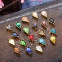 ราคา เครื่องประดับหยดน้ำแก้วเพชรสีทองขอบ ขนาด 6x10 มม พร้อมขายสองชิ้น (40970933714)