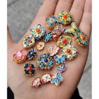 ราคา เครื่องประดับทรงผมจากโลหะผสมน้ำมันหยด Cloisonne เลียนแบบ Burnt สีฟ้า มีลวดลายเมฆ Peony รอบลูกปัดโบราณ สำหรับDIY Pendant (42565695616)