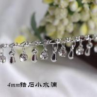 ราคา สี Retention Gold Silver 4mm Zircon ขนาดเล็ก Water Drop Chain diy Handmade สร้อยข้อมือสร้อยคอพู่โซ่ Hairpin เครื่องประดับอุปกรณ์เสริม (40670955810)