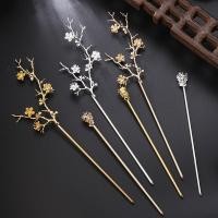 ราคา อุปกรณ์เสริมเครื่องประดับ DIY ปิ่นปักผมสไตล์โบราณปิ่นปักผมรูปดอกพลัมทองแดงบริสุทธิ์หวีผมทองเหลืองแท่งเทพพร้อมที่วางดอกไม้1ชิ้น4h0n zhr0 (27767888778)