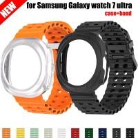 ราคา Ocean เคสซิลิโคน สายรัดสําหรับ Samsung Galaxy Watch 7 Ultra Wave Sport Band สายรัดข้อมือ PC Hollow Out ฝาครอบป้องกันสําหรับ Galaxy Watch 7 Ultra 47 มม (42950976912)