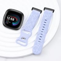 ราคา ดอกไม้แกะสลักนาฬิกาสําหรับ Fitbit Versa4 3 Sense2 Sense ซิลิโคนอ่อนนุ่มผู้หญิงสายกีฬาสําหรับ Fitbit Versa 2 1 Lite SE เปลี่ยนอุปกรณ์เสริม (28427861404)