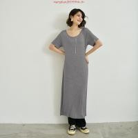ราคา ชุดเดรสยาวลําลอง ผ้าฝ้าย แขนสั้น ทรงหลวม สไตล์เกาหลี แฟชั่นฤดูร้อน สําหรับสตรี (48551536801)