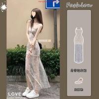 ราคา Pure Desire สไตล์ Slim fit สาวร้อนดอกไม้สลิงชุดผู้หญิงฤดูร้อนแคบเอว Slit สะโพกบรรจุ S (41676804199)