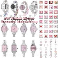 ราคา Silver Header หน้าปัดสีชมพู DIY สายโมดูลดิจิตอล Splicing นาฬิกา Vintage Wild Modular นาฬิกาอิตาเลี่ยน Charm สร้อยข้อมือสร้อยข้อมือสแตนเลสแฟชั่นอุปกรณ์เสริม (44458446116)