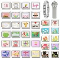 ราคา ยอดนิยมรักสีชมพูการ์ตูนแมวอิตาเลี่ยน Charm Links Fit 9 มม สร้อยข้อมือสแตนเลสทําเครื่องประดับ (26175389961)