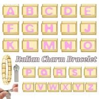 ราคา สร้อยข้อมือสไตล์อิตาเลียน Gold Pink AZ Charm ขนาดเส้นผ่าศูนย์กลาง 9 มม สเตนเลส เหมาะสำหรับการแต่งกายและเป็นของประดับ (50052192133)