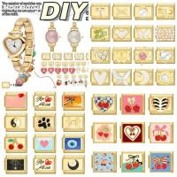 ราคา Gold Header DIY สายโมดูลดิจิตอล Splicing นาฬิกา Vintage Wild Modular นาฬิกาอิตาเลี่ยน Charm สร้อยข้อมือสแตนเลสสร้อยข้อมือแฟชั่นอุปกรณ์เสริม (43158526538)