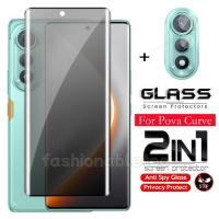 ราคา สําหรับ Tecno Pova Curve 5G 2 in 1 Anti spy Hydrogel ฟิล์มสําหรับ Tecno Pova Curve TecnoPovaCurve LJ8k 2025 ความเป็นส่วนตัวป้องกันหน้าจอ Anti Peep ฟิล์มด้านหน้านุ่มกลับกล้องเลนส์ฟิล์ม (43515216878)