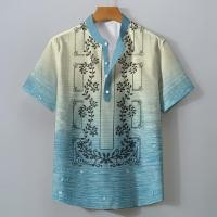 ราคา Modern Barong แขนสั้น สไตล์จีน retro ออกแบบด้วยลายพิมพ์ 3D ขนาดใหญ่ เหมาะสำหรับสวมใส่งานลำลองของผู้ชาย (56051078100)