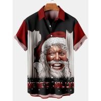ราคา คริสต์มาสผู้ชายแขนสั้นปกเสื้อ3งพิมพ์ซานตาคลอสขี่รถจักรยานยนต์พิมพ์เสื้อลําลองสบายเป็นของขวัญ (47801415591)