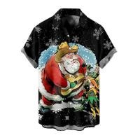 ราคา เสื้อยืดแขนสั้นลายซานตาคลอสและเกล็ดหิมะ สำหรับผู้ชาย เพลงของขวัญคริสต์มาส (45401425395)