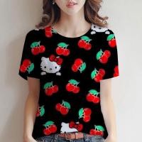 ราคา เสื้อยืดแขนสั้นลายสวัสดีคิตตี้ แฟชั่นใหม่สำหรับผู้หญิง (25397026584)