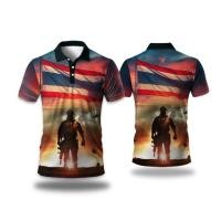 ราคา เสื้อโปโลธงชาติไทยสไตล์ทหาร ออกแบบพิมพ์ลายสันติภาพและเสรีภาพ เพื่อรักษาความภักดีต่อชาติ (47451107727)