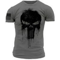 ราคา เสื้อยืดแขนสั้นผู้ชาย พิมพ์ลายกะโหลกทหาร ไซส์ใหญ่ (46350257021)