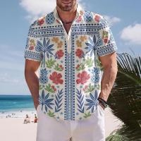 ราคา สไตล์ชาติพันธุ์ Barong ใหม่เสื้อผู้ชายยืนขึ้นปกแขนสั้น 3D ดอกไม้พิมพ์ Retro เสื้อผ้าแบบดั้งเดิมกลางแจ้งสบายๆหลวม Breathable Quick drying ขนาดใหญ่ผู้ชาย Henry (27177728484)