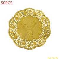 ราคา Kook กระดาษรองจาน ลายลูกไม้ ดอกไม้ กลวง ทรงกลม สีทอง DIY 3 5 นิ้ว 50 ชิ้น (24103282881)