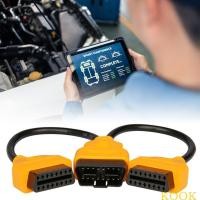 ราคา KOOK 16Pin OBD 2 Extender OBD2 16 Pin ชายคู่หญิง Y Splitter ข้อศอก OBDII Extension Connector Cable (56151572179)