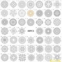 ราคา KOOK 48 ชิ้นชุด Mandala Stencils ภาพวาด DIY สมุดภาพระบายสีลายนูนอัลบั้มตกแต่งแม่แบบ (55401521658)
