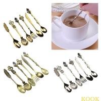 ราคา ทําอาหาร 6ชิ้นคริสตัลโบราณโลหะผสมช้อนกาแฟเหมาะกับการทํางานจับเครื่องครัวชุด (40317031984)
