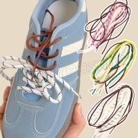 ราคา Miu Vintage Sports Shoelaces อุปกรณ์ตกแต่งรองเท้า DIY สายรัดรองเท้าแบบแบนสีทึบ เชือกผูกรองเท้าลําลอง (43000147477)