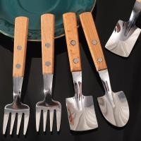 ราคา ชุดอาหารด้ามจับไม้เนื้อแข็ง ช้อนไอศกรีมเค้ก ตักขุดผลไม้ พลั่วสลัด ส้อมสแตนเลส ส้อมก๋วยเตี๋ยวสเต็ก โจ๊กข้าวโอ๊ตจอบ เด็กกินช้อนส้อม (27134537767)