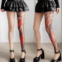 ราคา ถุงน่องพิมพ์ลายสักปลอมสไตล์สตรีทสำหรับสาว ๆ พร้อมเทคโนโลยีเลกกิ้งระบายอากาศและยืดหยุ่นสูง ในสไตล์ญี่ปุ่นลายดอกโบตั๋น (42226184427)