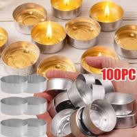 ราคา 100ชิ้น ทําเอง โคมไฟเนยถ้วย บรรยากาศตกแต่ง วงกลมอลูมิเนียมชาขี้ผึ้งถ้วย อาหารค่ําตารางเครื่องประดับ เทียนทําภาชนะ เทศกาลพรรคแสงเครื่องมื (43673594981)