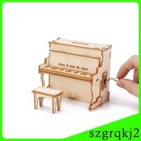 ราคา Szgrqkj2 กล่องดนตรีเปียโน DIY ปริศนา 3 มิติชุดอาคารการศึกษามือหมุนกล่องดนตรี DIY (57700804488)