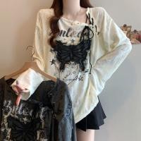 ราคา เสื้อแขนยาวสำหรับผู้หญิง สไตล์เกาหลี มีสายคล้องคอนวมแพทช์เวิร์ค (43972928290)