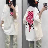 ราคา ผู้หญิง เสื้อยืดพิมพ์ลาย สไตล์อเมริกัน เสื้อยืดแขนสั้นหลวม (28733514283)
