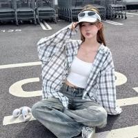 ราคา เสื้อเชิ้ตผู้หญิงลายสก๊อตสไตล์เกาหลีเสื้อเชิ้ตแขนยาวหลวม (24395380156)