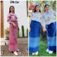 ราคา ผ้าถุงสำเร็จอัดกาว แบบป้ายติดตะขอกระดุม ผ้าฝ้ายแท้ทอมือ รุ่นขนมชั้นคอลเลคชั่น (22977504240)