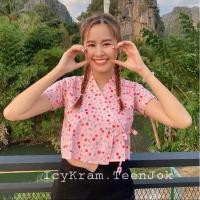 ราคา เสื้อเจ้านางแขนสั้นคอตตอนพิมพ์ลาย (20184077878)