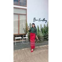 ราคา ผ้าถุงสำเร็จอัดกาวแบบป้ายติดตะขอกระดุมสีแดง (23788099651)