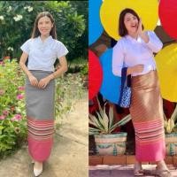 ราคา ผ้าถุงสำเร็จแบบป้ายติดตะขอกระดุม (24762019378)