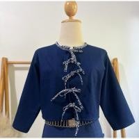 ราคา เสื้อกาสะลองผ้าหม้อห้อมแต่งกุ๊น (28931359904)