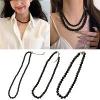 ราคา สร้อยคอมุกสีดำสำหรับผู้หญิง ปรับแต่งได้ทั้งแบบซ้อนหรือสวมเดี่ยว พร้อมสายยาวหรูหรา (49851603347)