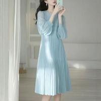 ราคา ชุดเดรสผ้าชีฟองจีบระดับไฮเอนด์หรูหราฤดูร้อนแขนยาวหลวมผู้หญิงไซส์ใหญ่ชุดเดรสเรียบง่ายธรรมดา (27529854014)